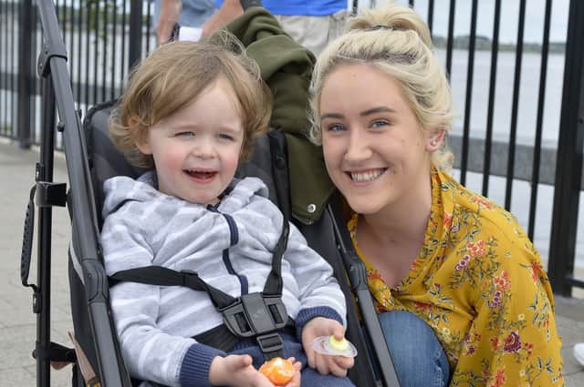 Tom Fisher with his big sister Rachel at a previous Foyle Maritime Festival. DER2918GS064