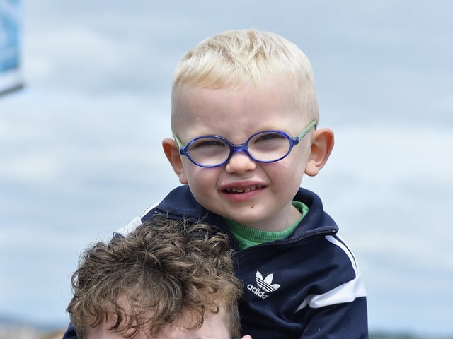 Three-year-old Caodhan Curran with his big brother Conor at the Foyle Maritime Festival last week. DER2918GS066
