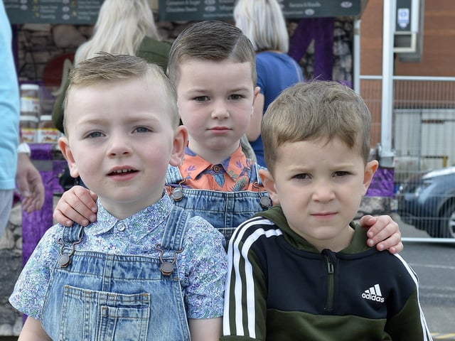 Rohan McElhinney, Cianan Noble and Oisin McElhinney pictured at the Foyle Maritime Festive on Saturday afternoon last. DER2818GS043