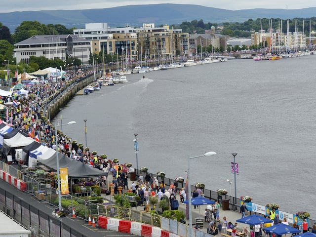 There was a large attendance, along Derry’s quay, on the first day of the Foyle Maritime Festive on Saturday last. DER2818GS041