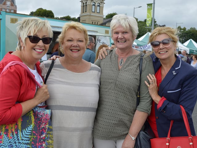 Linda, Wendy, Jennifer and Karen teachers and ‘Fab Friends’ for over 30 years pictured at the Foyle Maritime Festive on Saturday afternoon last. DER2818GS048