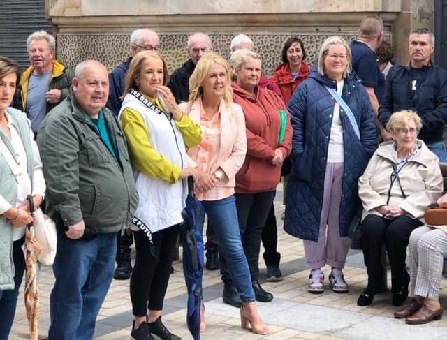 A section of the crowd who gathered at Guildhall Square for Saturday’s event.