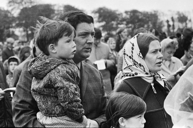 1972... John and Pat Hume pictured at a peace rally in Derry.