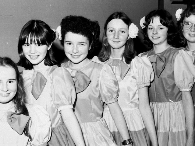 1979... The 'Ladybirds' harmony group from the production of 'Finian's Rainbow' which played at the Marian Hall, Shantallow. From left are Brenda Donaghy, Oonagh McCaul, Helene Begley, Nuala Cooley, Siobhan Doherty and Catherine Begley.