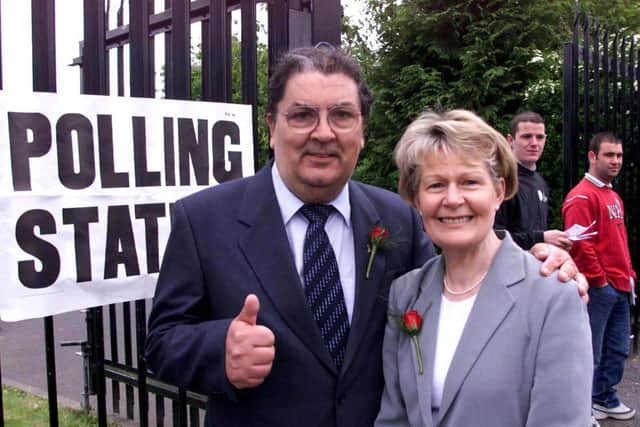 John and Pat at the polling station.