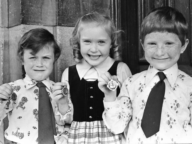 1976... Winners in verse-speaking competitions. From left John Ennis, Elaine Hunter and Sean McGeehan.
