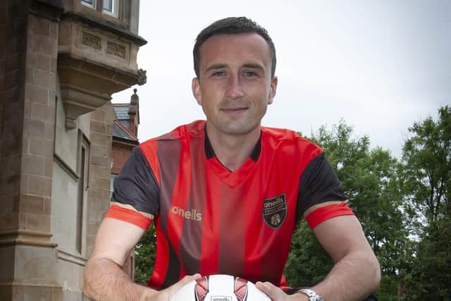 Hearts midfielder Aaron McEneff, pictured at University of Ulster Magee at the launch the O'Neills Foyle Cup 2022. The event will be played from Monday, 18th-Saturday, 23rd July, 2022 at various venues throughout the city and district. Picture by Jim McCafferty