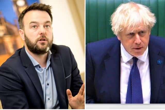 Foyle MP Colum Eastwood and British Prime Minister Boris Johnson.