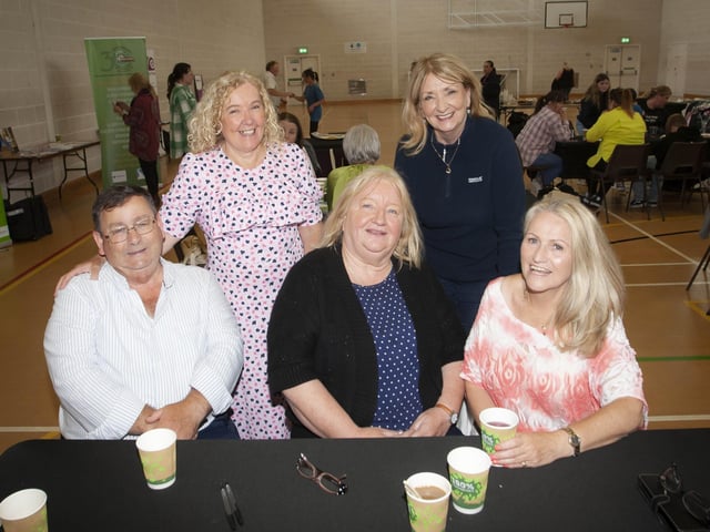 Enjoying Wednesdayâ€TMs Lunch and Dance are front from left, John McDonald, Bernie Kennedy, Louise Kilkie, and at back Bridie McDonald and Sarah Kerrigan.