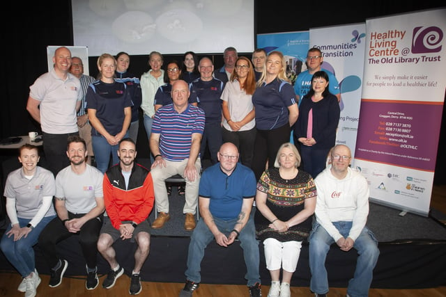 Staff and volunteers from the Old Library Trust and Bogside, Brandywell Health Forum who took part in a â€ ̃Building Positive Communicationsâ€TM workshop at An Culturlann.