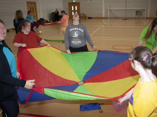 Great fun at the “Inclusively Fit Sports Programmeâ€TM at the Bishopâ€TMs Field Sports Centre last week.