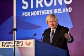 Boris Johnson MP pictured speaking at the 2018 DUP Annual Conference at the Crown Plaza hotel in Belfast, Northern Ireland. Picture By: Arthur Allison/Pacemaker Press