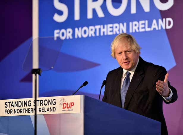 Boris Johnson MP pictured speaking at the 2018 DUP Annual Conference at the Crown Plaza hotel in Belfast, Northern Ireland. Picture By: Arthur Allison/Pacemaker Press