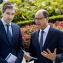 Shailesh Vara with Simon Harris at an event to commemorate the 20th anniversary of the Omagh bomb in 2018.