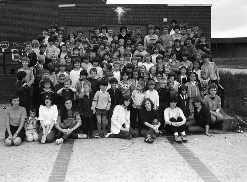 Leaders and young people at a summer recreation scheme at Shantallow controlled Youth Club.