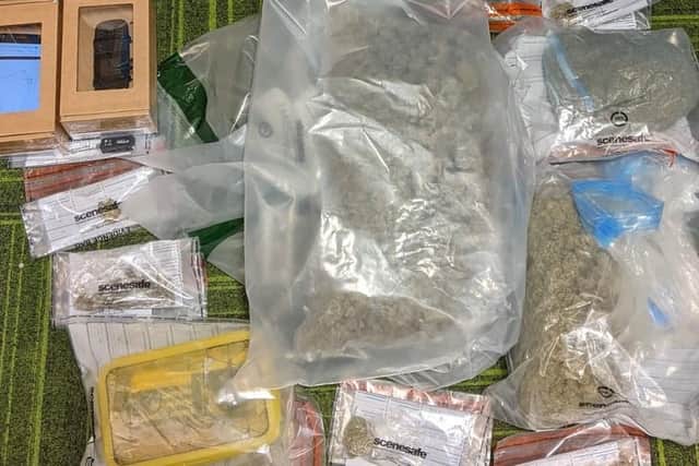 Some of the drugs seized by the PSNI on Wednesday.