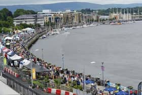 Large crowds along Derry’s quay at the Clipper festival in 2018.