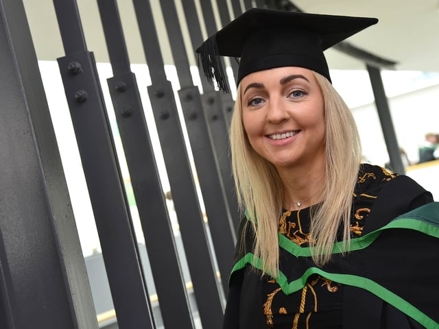 Caroline O'Donnell from Eglinton Graduate in Social Work pictured before the graduation in Derry. Picture By Arthur Allison: Pacemaker Press