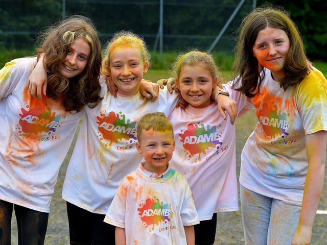 Young fans who took part in the Adam B Charity Children’s Colour Run at the Templemore Sports Complex on Saturday afternoon last. Photograph: George Sweeney. DER2227GS – 007