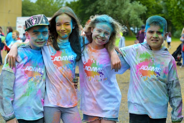 Adam B fans pictured at the Charity Children’s Colour Run at the Templemore Sports Complex on Saturday afternoon last. Photograph: George Sweeney.  DER2227GS – 008