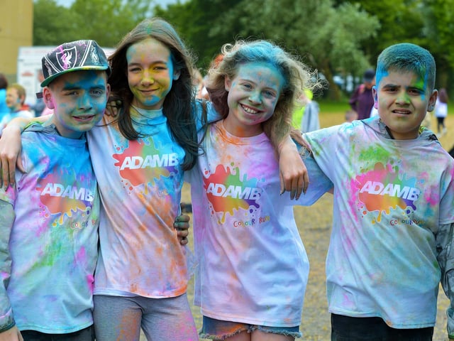 Adam B fans pictured at the Charity Children’s Colour Run at the Templemore Sports Complex on Saturday afternoon last. Photograph: George Sweeney. DER2227GS – 008
