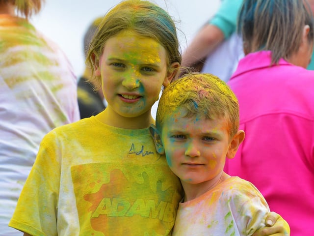 These two participated in the Adam B Charity Children’s Colour Run at the Templemore Sports Complex on Saturday afternoon last. Photograph: George Sweeney. DER2227GS – 002
