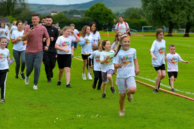 There were lots of participants in the Adam B Charity Children’s Colour Run underway at the Templemore Sports Complex on Saturday afternoon last. Photograph: George Sweeney.  DER2227GS – 015