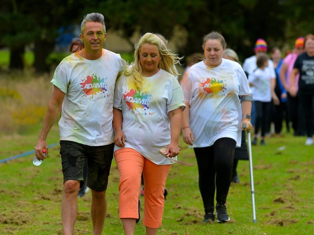 Participants at the Adam B Charity Colour Run / Walk at the Templemore Sports Complex on Saturday afternoon last. Photograph: George Sweeney. DER2227GS – 023