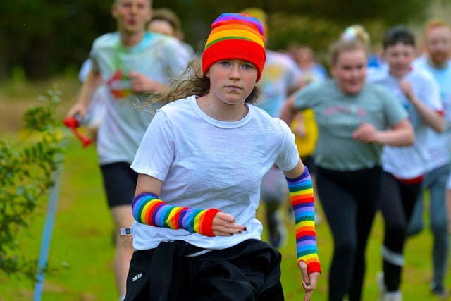 The colourful Adam B Charity Colour Run at the Templemore Sports Complex on Saturday afternoon last. Photograph: George Sweeney.  DER2227GS – 018
