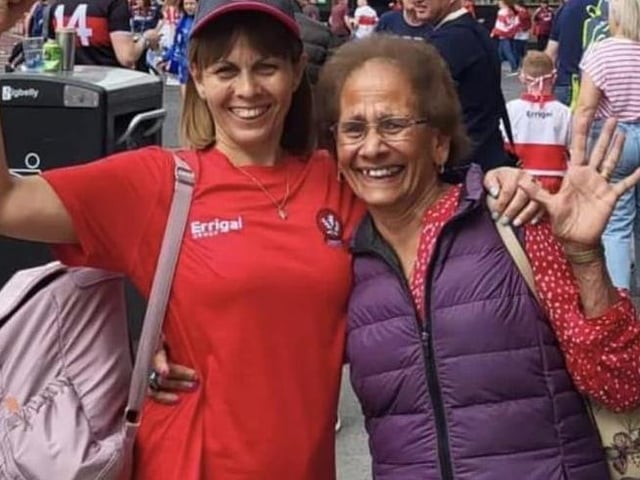 Carol O'Donnell and her mum Dolly pictured before heading into the game at Croke Park.