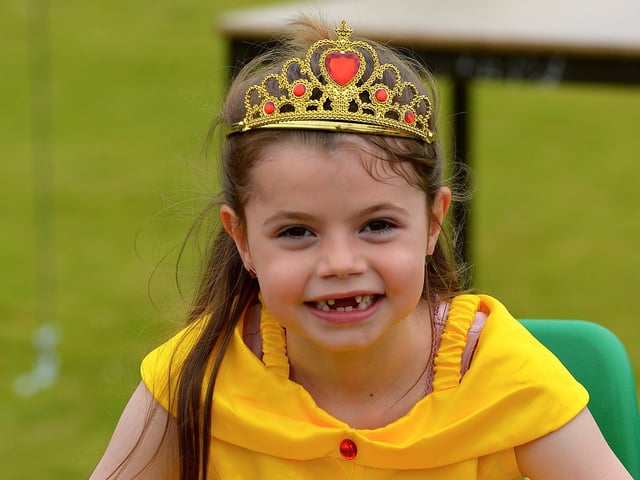 Saoirse Hegarty, aged 7, took part in the Fancy Dress competition at the Muff Family Funday held on Sunday afternoon last. Photograph: George Sweeney. DER2228GS – 017