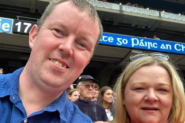 Rosaleen Doherty and Niall pictured at Saturday's match at Croke Park.
