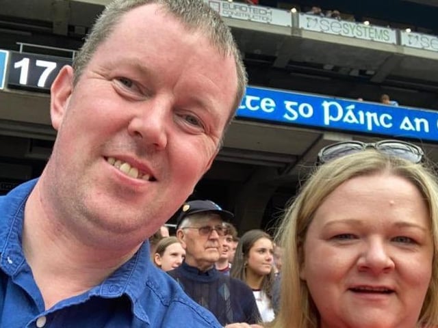 Rosaleen Doherty and Niall pictured at Saturday's match at Croke Park.