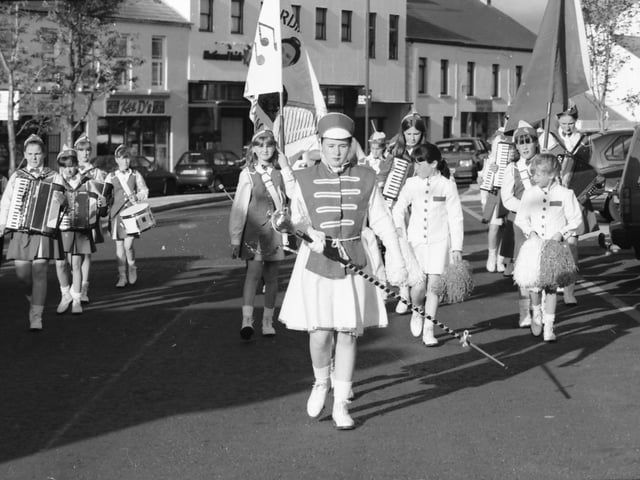 One of the local accordion bands that took part in the Carn festival parade in July 1997.