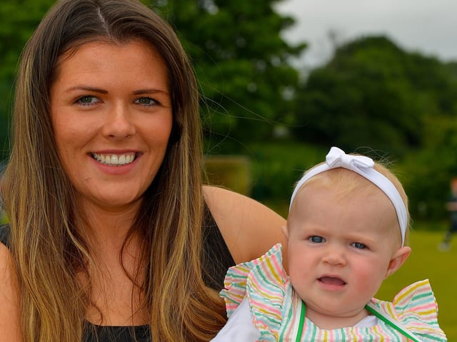 Eight months old Annie Doherty, pictured with her mum Aine, was a winner in the Bonny Baby 6-18 month's old competition at the Muff Family Funday held on Sunday afternoon last. Photograph: George Sweeney. DER2228GS – 007