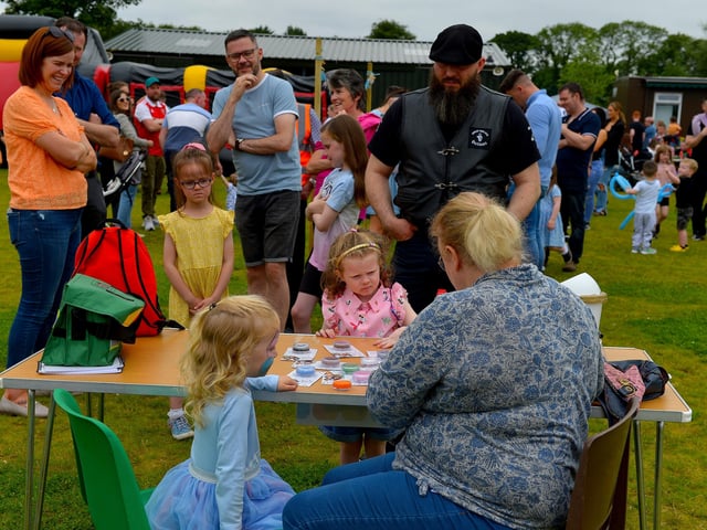 Face painting was a popular attraction at the Muff Family Funday held on Sunday afternoon last. Photograph: George Sweeney. DER2228GS – 023