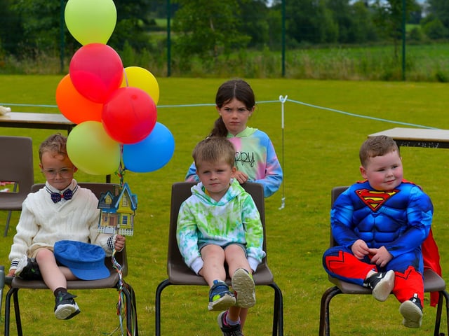 Waiting for the judges at the Fancy Dress competition at the Muff Family Funday held on Sunday afternoon last. Photograph: George Sweeney. DER2228GS – 016