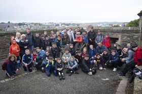 The St. Josephâ€TMs Boys School Summer Scheme pictured at the Walkerâ€TMs Pillar monument on the Cityâ€TMs Walls on Wednesday.