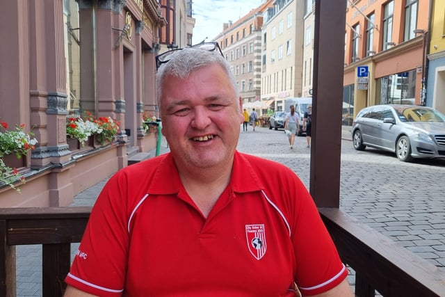 Derry City fan Stephen McCallion is settling in well in Riga. Photo by Kevin Moore.