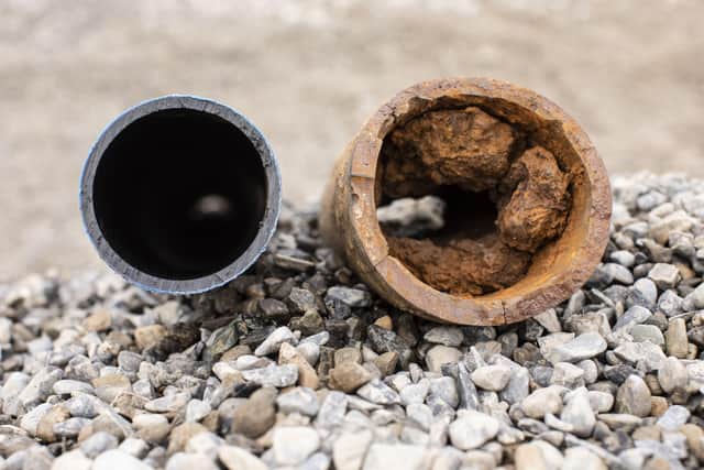 Old and new pipes side-by-side.