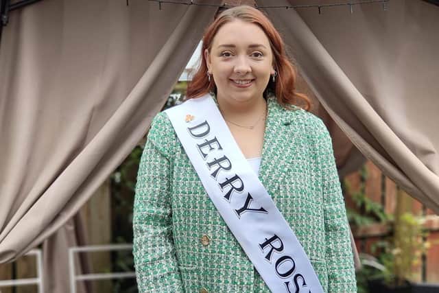 Derry Rose Aine Morrison. Aine is asking for sponsorship from local businesses to help with outfits for the Rose of Tralee competition.
