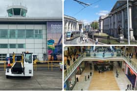 City of Derry airport is eyeing routes to Dublin and to Birmingham. Pictured is Dublin city centre and inside the Bull Ring & Central shopping centre in Birmingham. Pictures: City of Derry Airport and Brendan McDaid, Derry Journal.