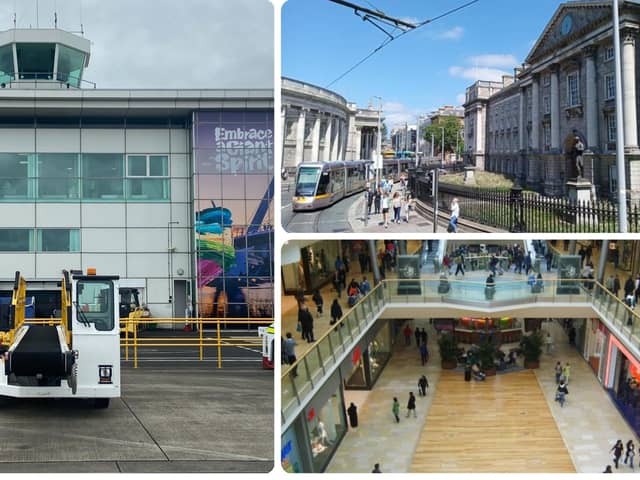 City of Derry airport is eyeing routes to Dublin and to Birmingham. Pictured is Dublin city centre and inside the Bull Ring & Central shopping centre in Birmingham. Pictures: City of Derry Airport and Brendan McDaid, Derry Journal.
