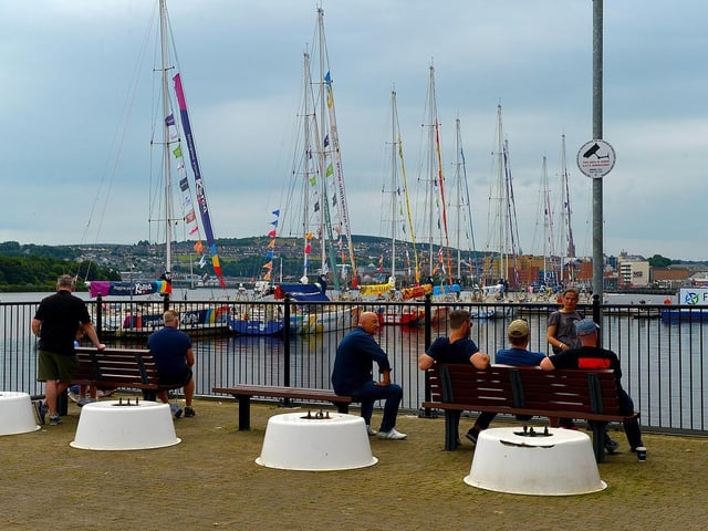 People relax and enjoy the atmosphere at the Legenderry Street Food Festival held along the Foyle Embankment over the weekend. Photo: George Sweeney. DER2228GS – 031