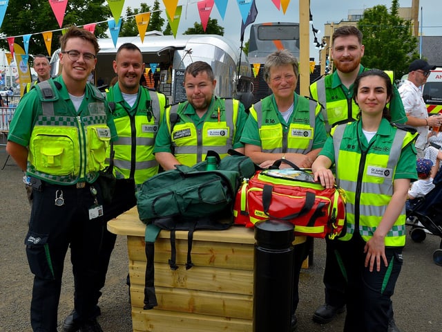 Members of St John’s Ambulance on duty during the Legenderry Street Food Festival held along the Foyle Embankment over the weekend. Photo: George Sweeney. DER2228GS – 041
