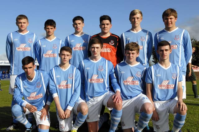 The Ballymena United side which faced Hibernian in the Foyle Cup Under-19's final at Ardmore on Friday evening.