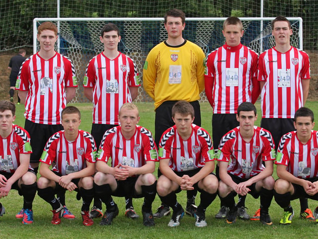 Derry City, who met Ballymena United in their Foyle cup under 19 match at McCourt’s. INLS 1230-533MT.