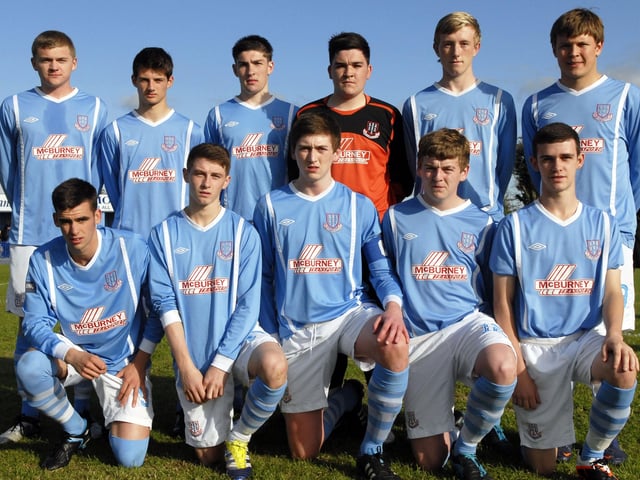 The Ballymena United side which faced Hibernian in the Foyle Cup Under-19's final at Ardmore on Friday evening. 2407JM02