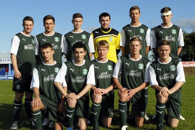 The Hibernian team which met Ballymena United in the Foyle Cup Under-19's final at Ardmore on Friday evening. 2407jm01