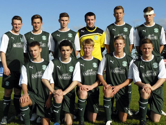 The Hibernian team which met Ballymena United in the Foyle Cup Under-19's final at Ardmore on Friday evening. 2407jm01